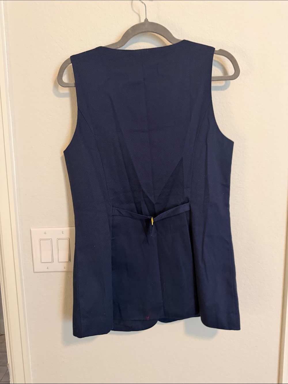 Draper James Navy Sleeveless Button-Front Shell Top - Picture 7 of 7